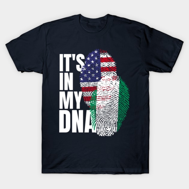 Nigerian And American Mix Heritage DNA Flag T-Shirt by Just Rep It!!